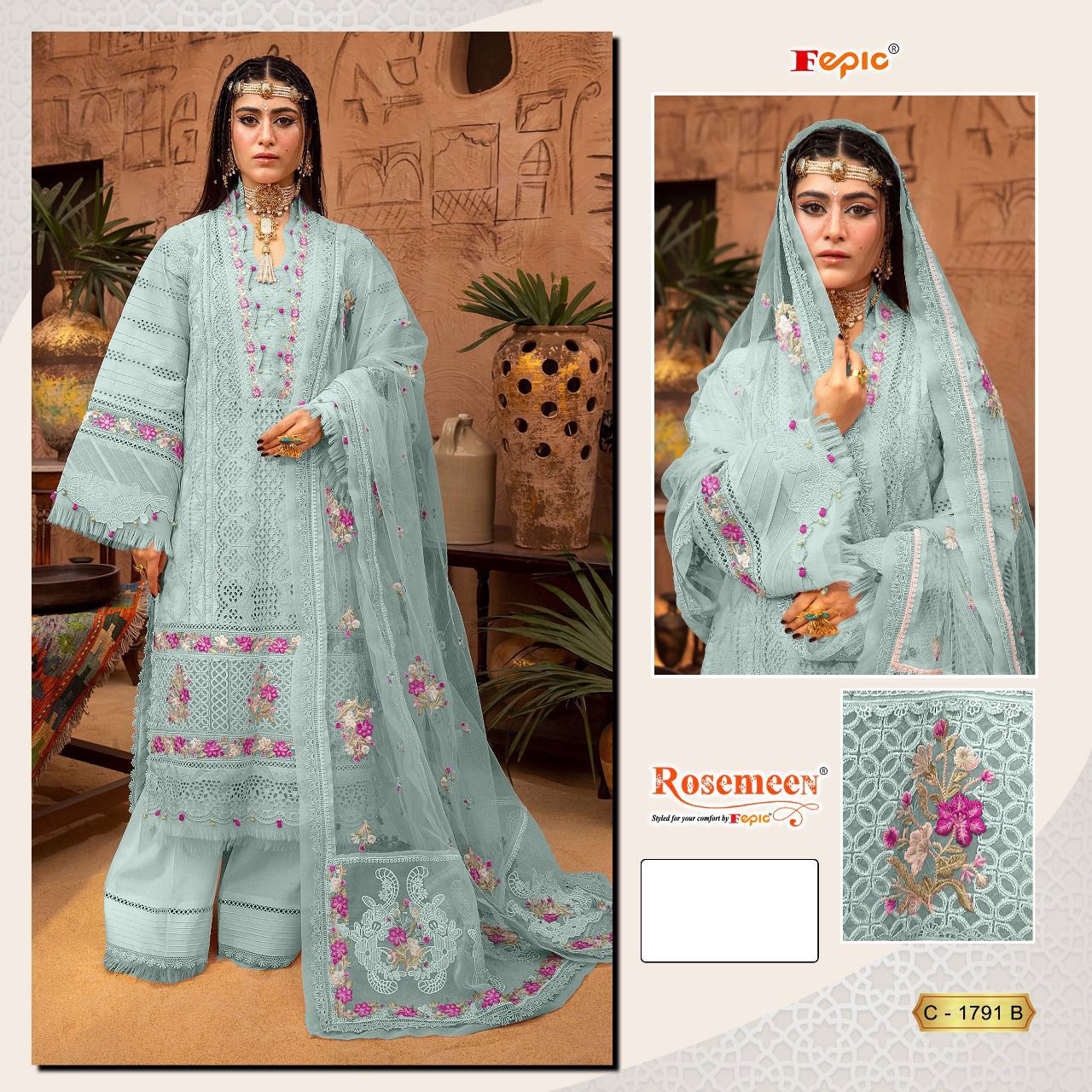 FEPIC C 1791 B ROSEMEEN SALWAR SUITS WHOLESALE