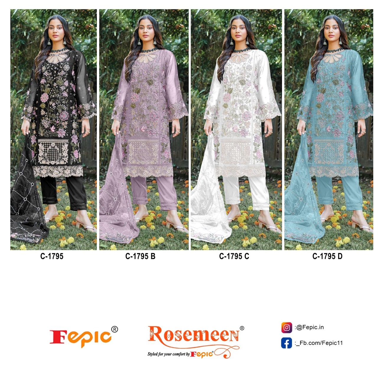 FEPIC C 1795 ROSEMEEN SALWAR SUITS WHOLESALE