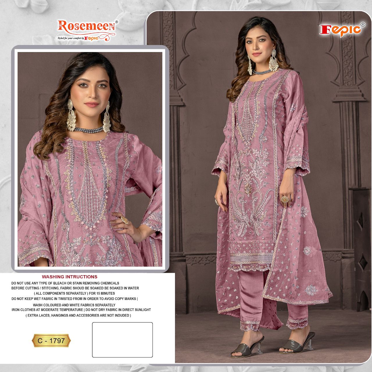 FEPIC C 1797 ROSEMEEN PAKISTANI SUITS IN INDIA