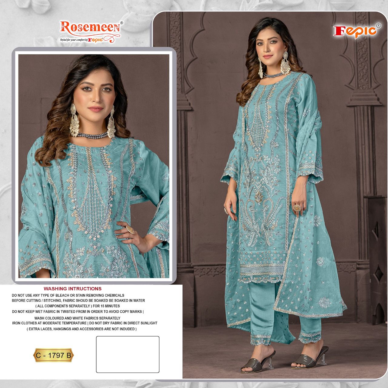 FEPIC C 1797 ROSEMEEN PAKISTANI SUITS IN INDIA