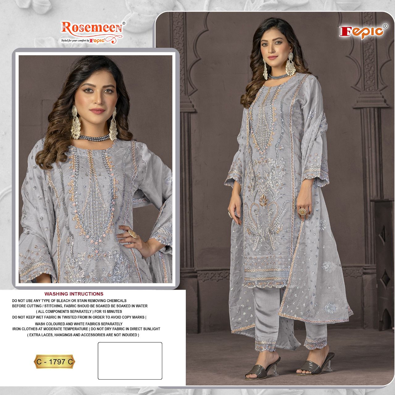 FEPIC C 1797 ROSEMEEN PAKISTANI SUITS IN INDIA