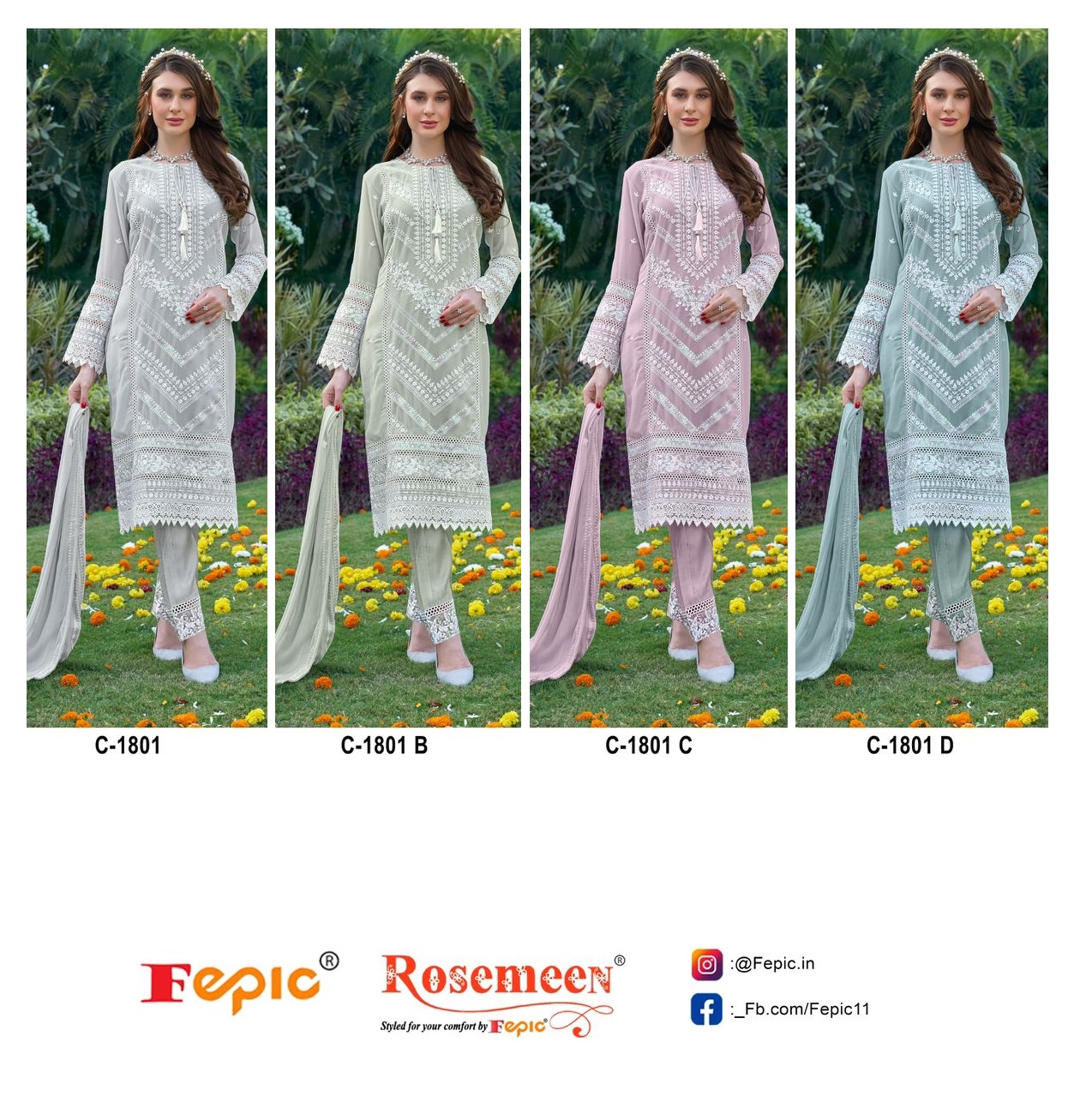 FEPIC C 1801 ROSEMEEN SALWAR SUITS WHOLESALE