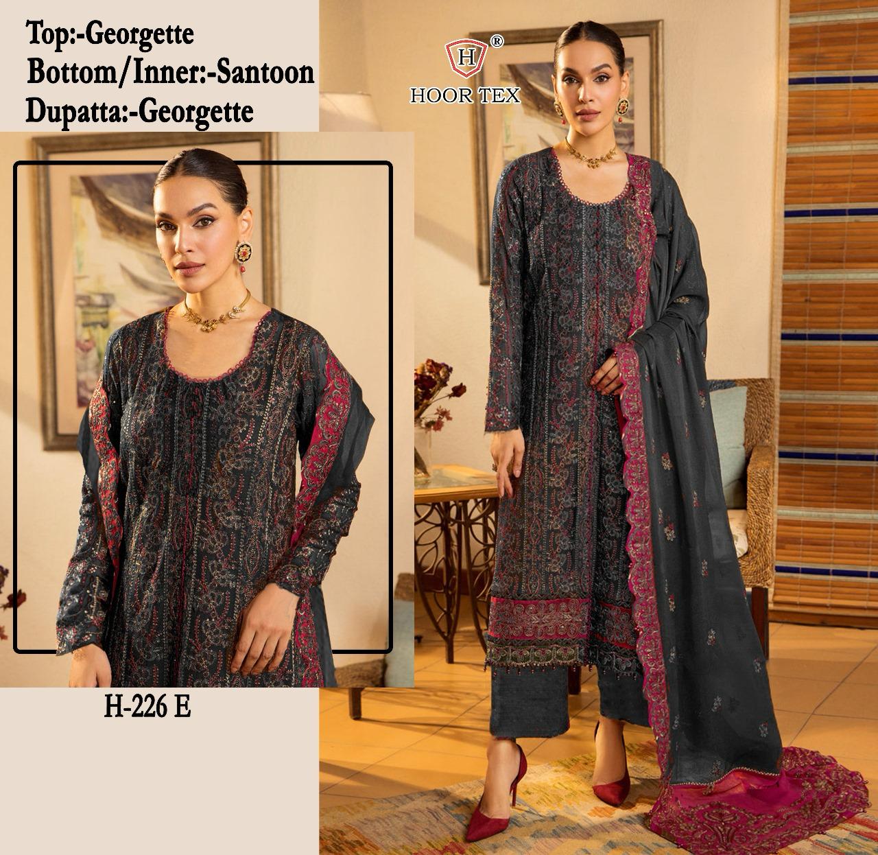 HOOR TEX H 226 A TO E PAKISTANI SUITS