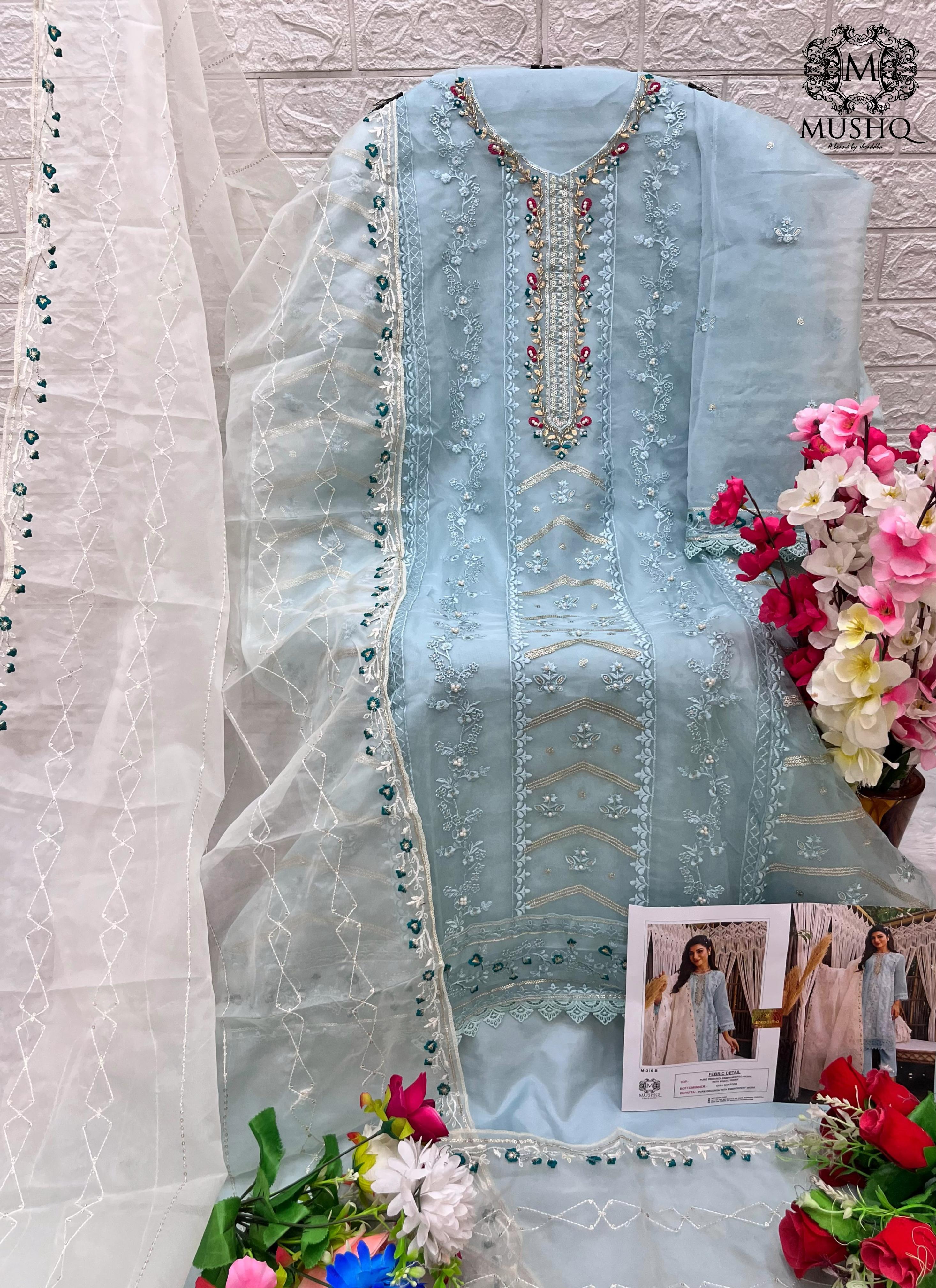 MUSHQ M 316 A TO D SALWAR SUITS WHOLESALE