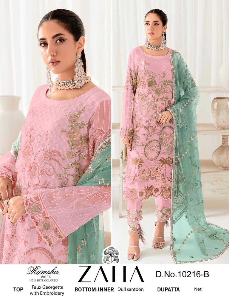 ZAHA 10216 B RAMSHA VOL 14 PAKISTANI SUITS