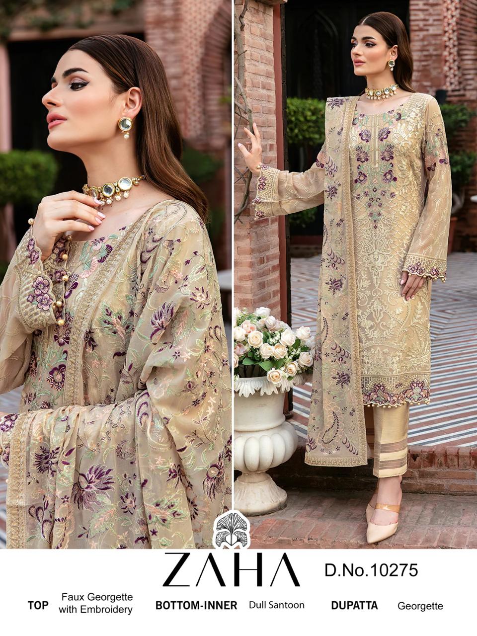 ZAHA 10275 PAKISTANI SUITS WHOLESALE