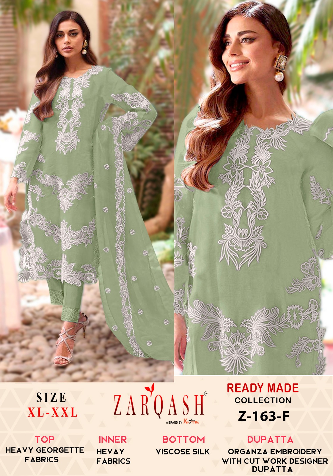 ZARQASH Z 163 D TO F READYMADE SALWAR SUITS