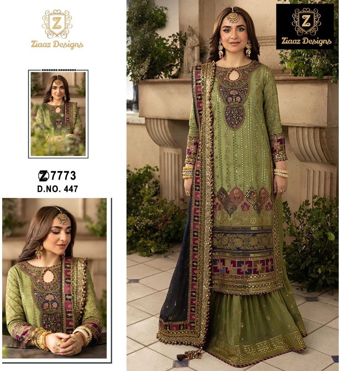 ZIAAZ DESIGNS 447 SALWAR SUITS WHOLESALE