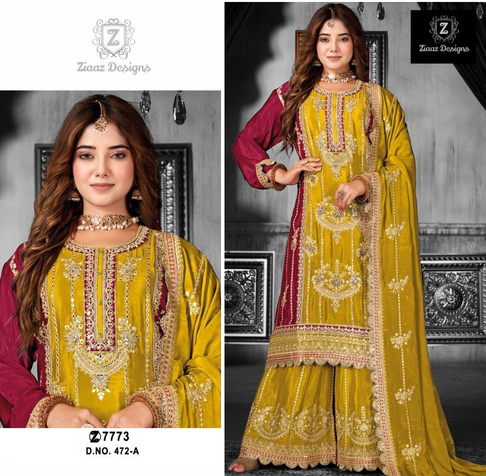 ZIAAZ DESIGNS 472 A PAKISTANI SUITS WHOLESALE