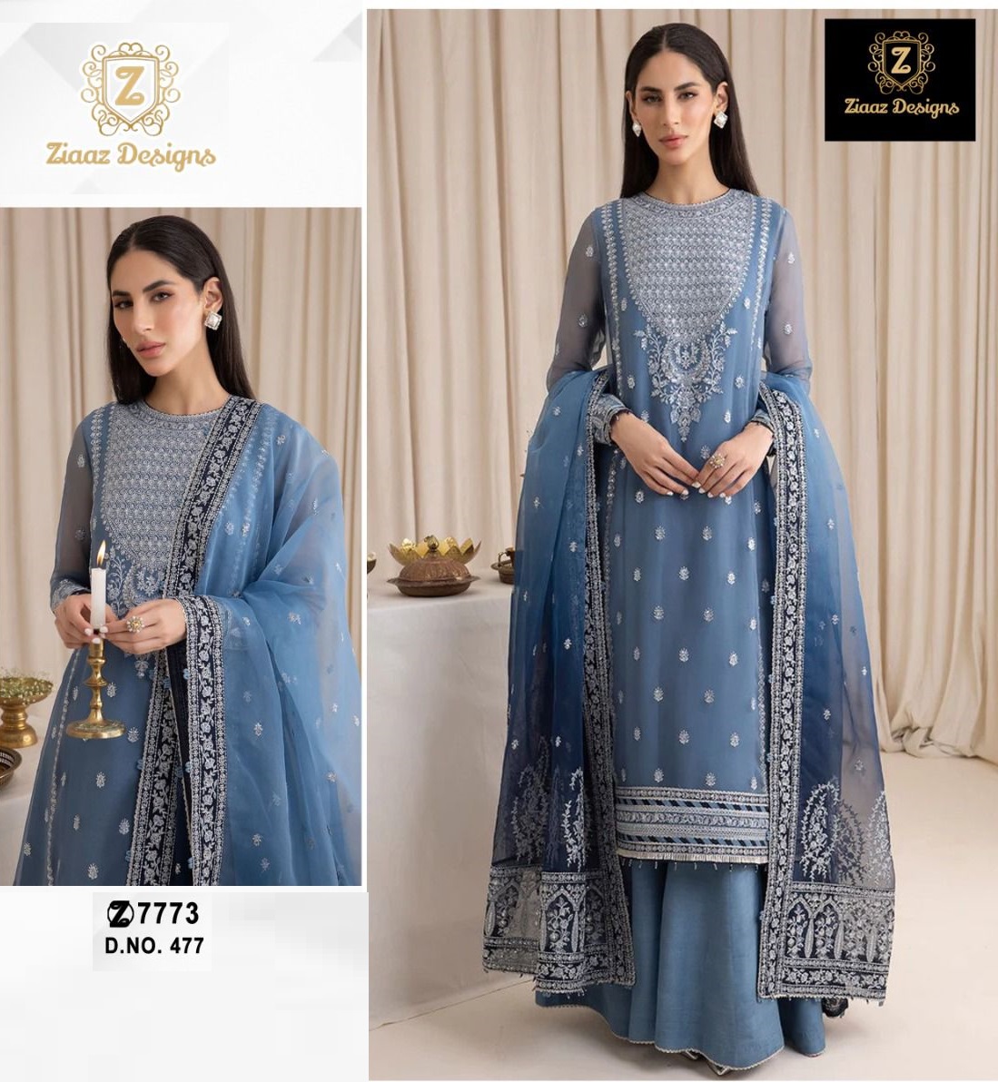 ZIAAZ DESIGNS 477 SALWAR SUITS WHOLESALE