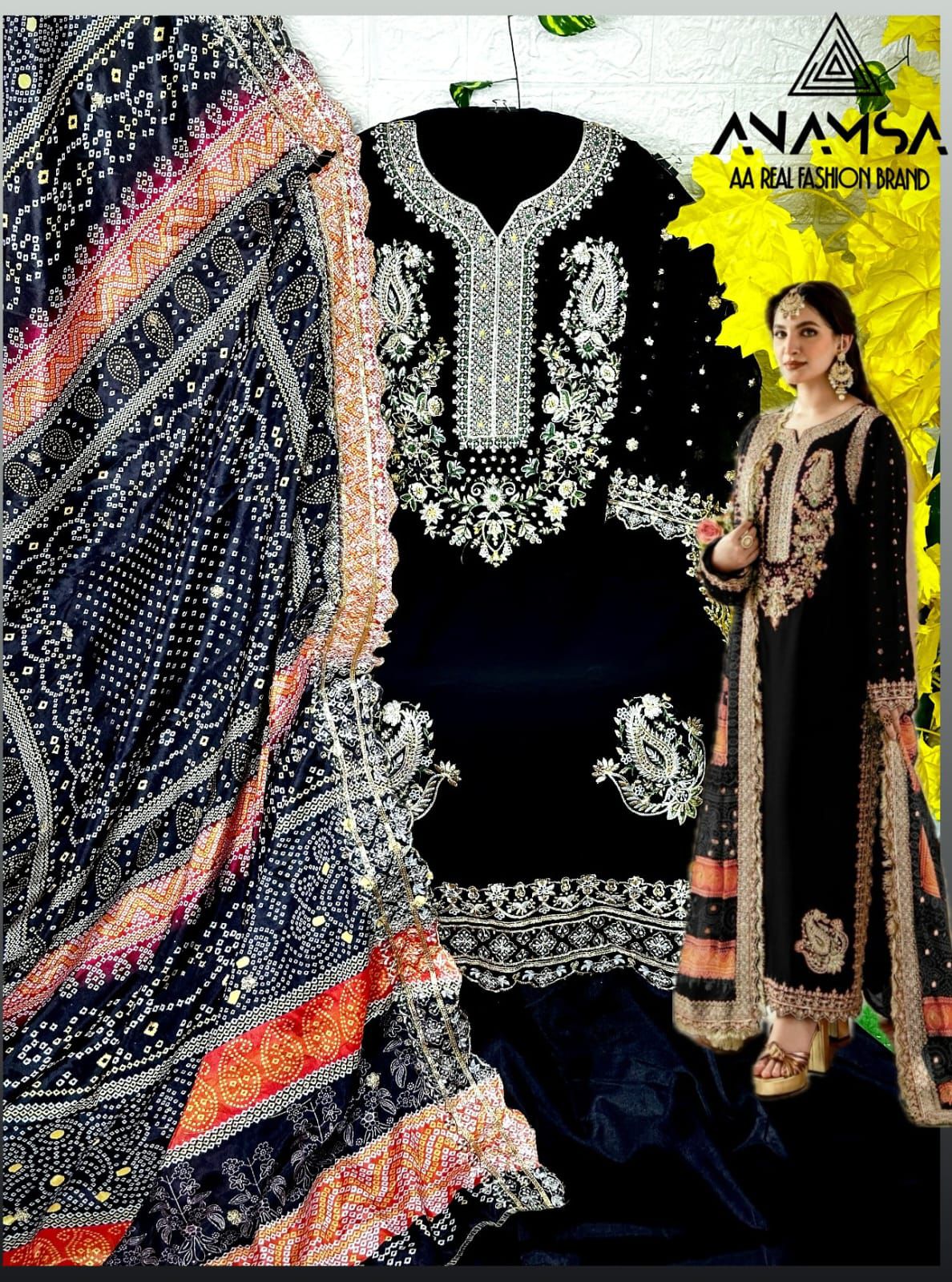 ANAMSA 263 B PAKISTANI SUITS WHOLESALE