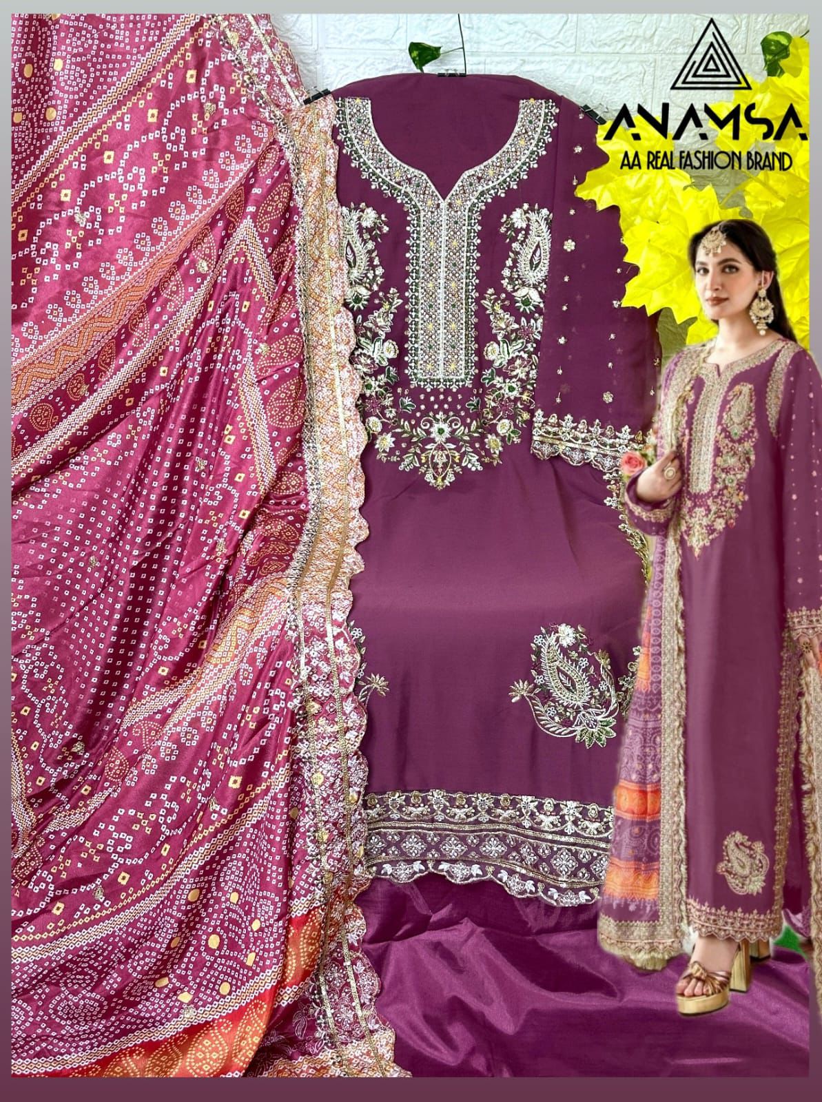 ANAMSA 263 C PAKISTANI SUITS WHOLESALE