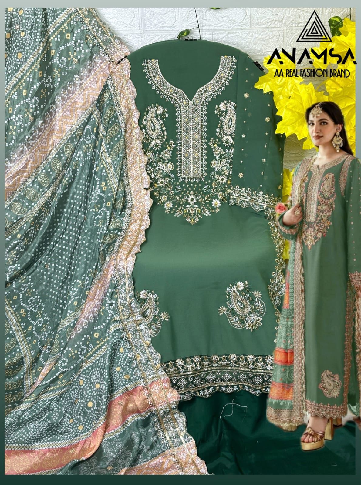 ANAMSA 263 D PAKISTANI SUITS WHOLESALE