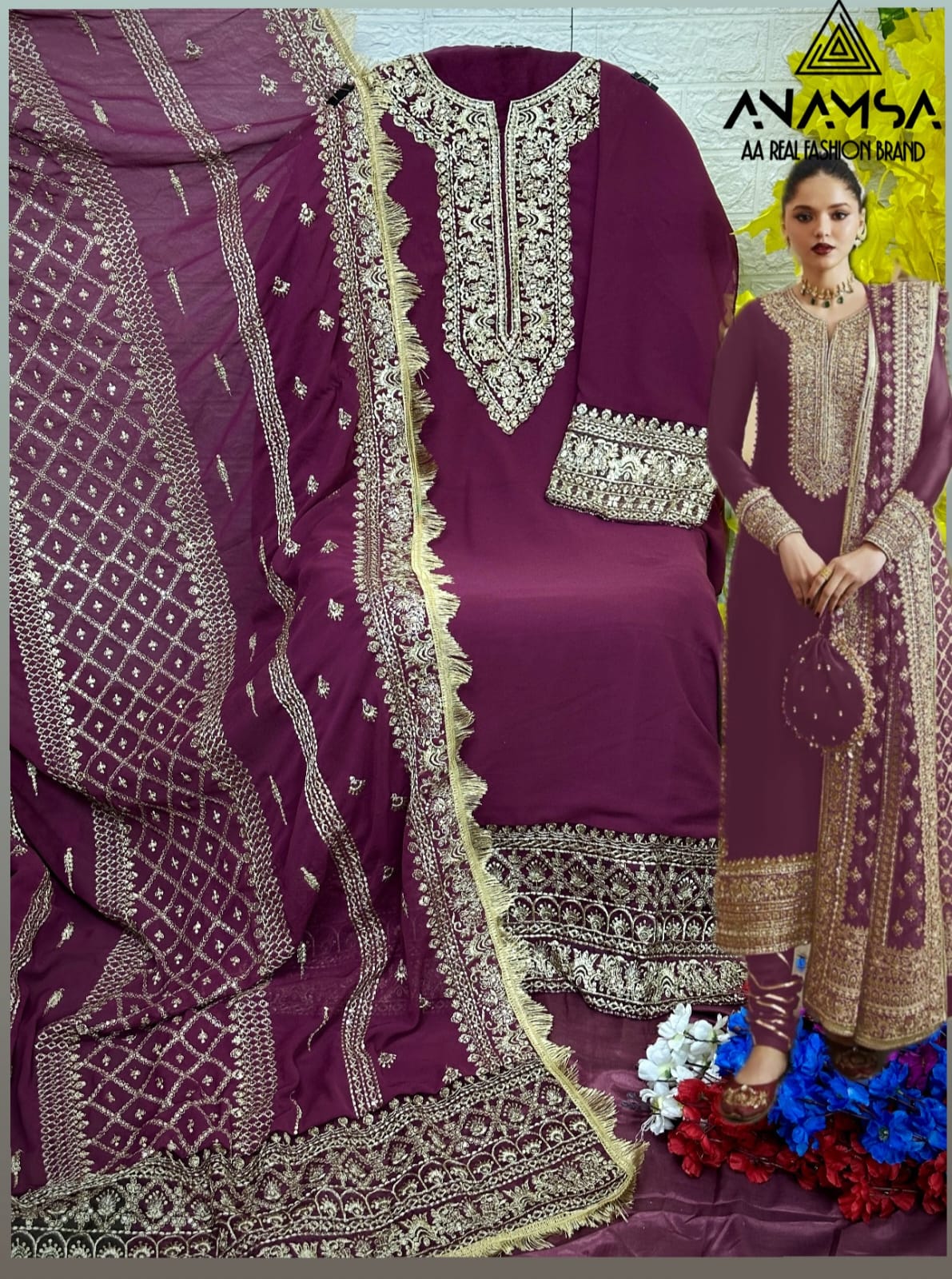 ANAMSA 411 B PAKISTANI SUITS IN INDIA