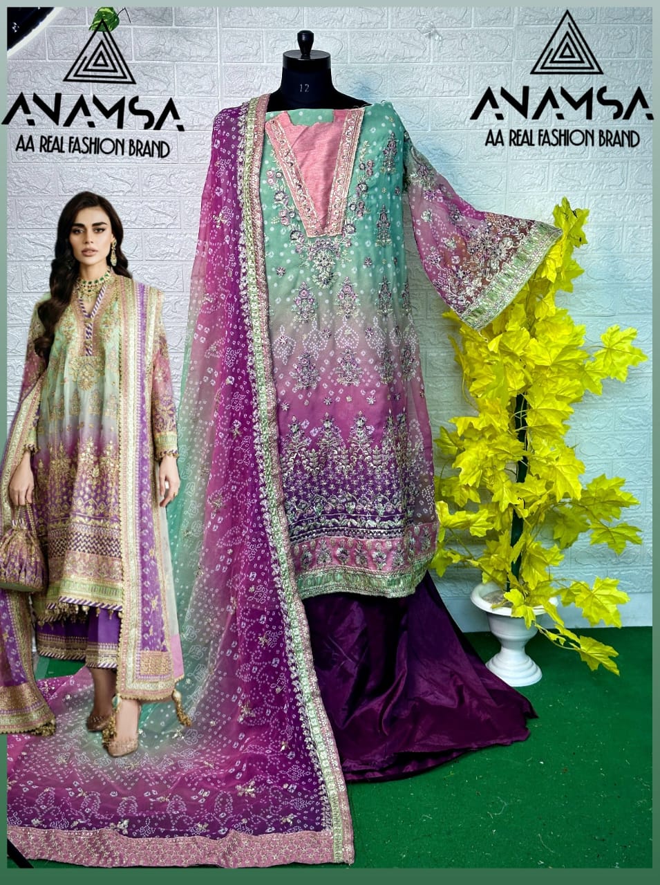 ANAMSA 442 PAKISTANI SUITS WHOLESALE