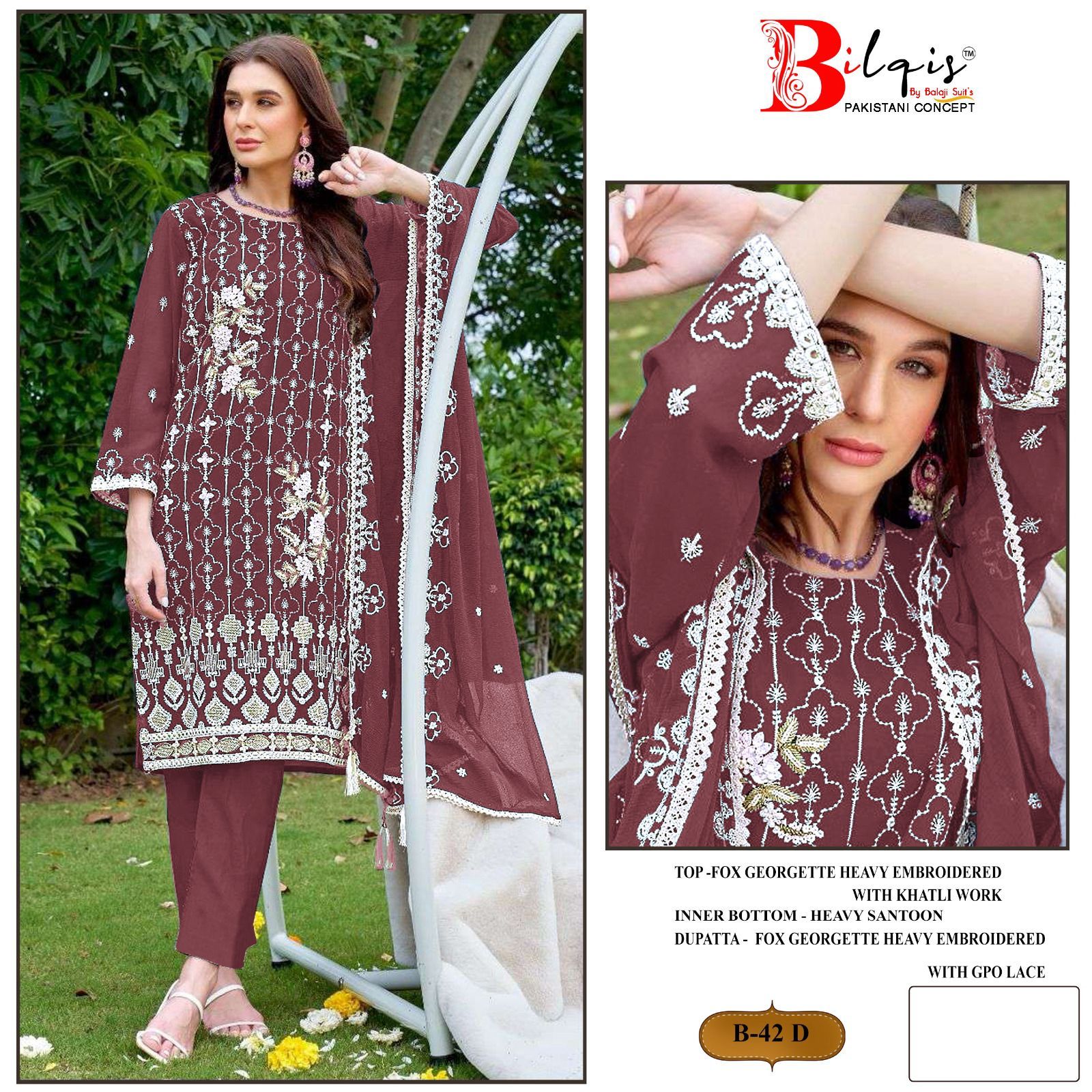 BILQIS B 42 A B C D PAKISTANI SUITS IN INDIA