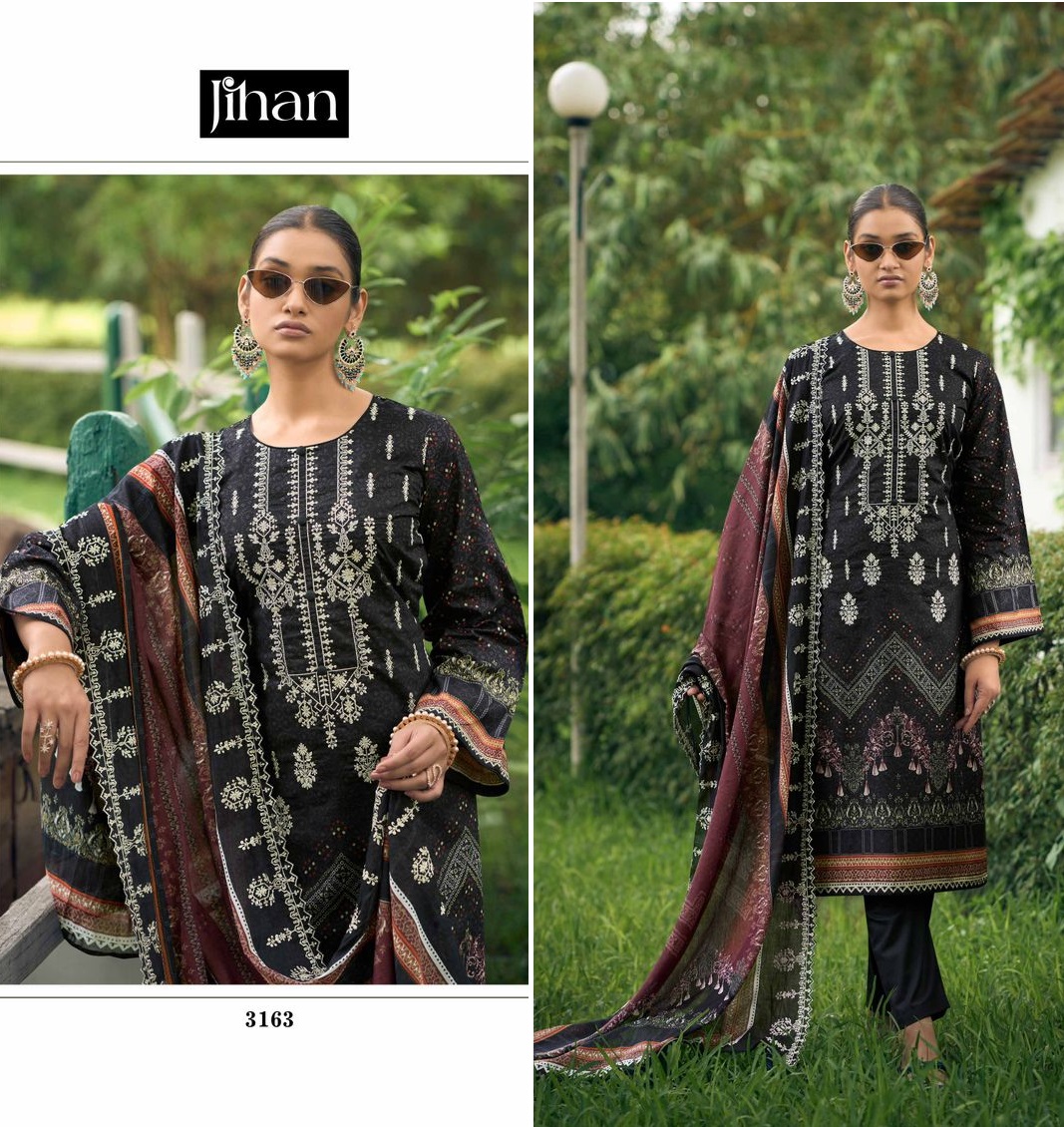 JIHAN 3163 COTTON PAKISTANI SUITS WHOLESALE