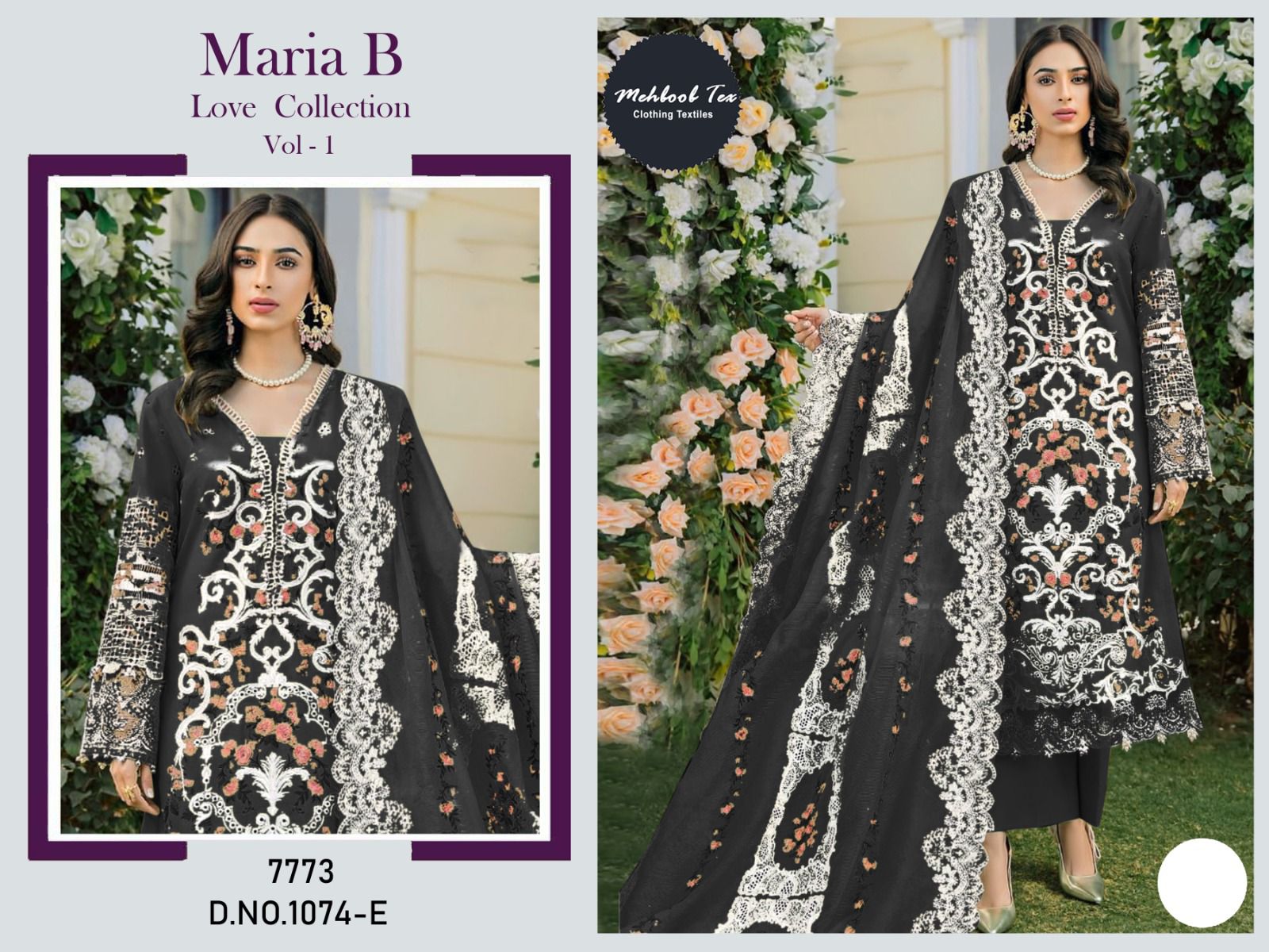 MEHBOOB TEX 1074 A TO E MARIA B VOL 1 SUITS