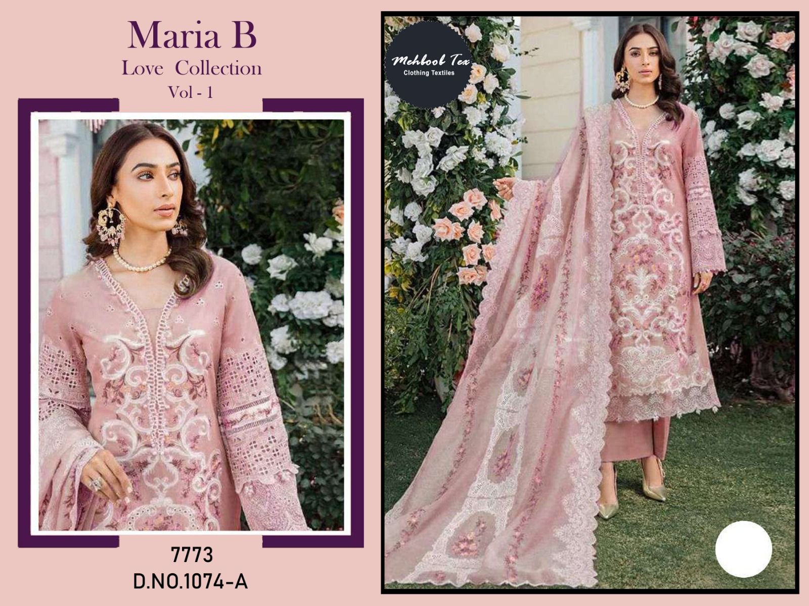 MEHBOOB TEX 1074 A TO E MARIA B VOL 1 SUITS