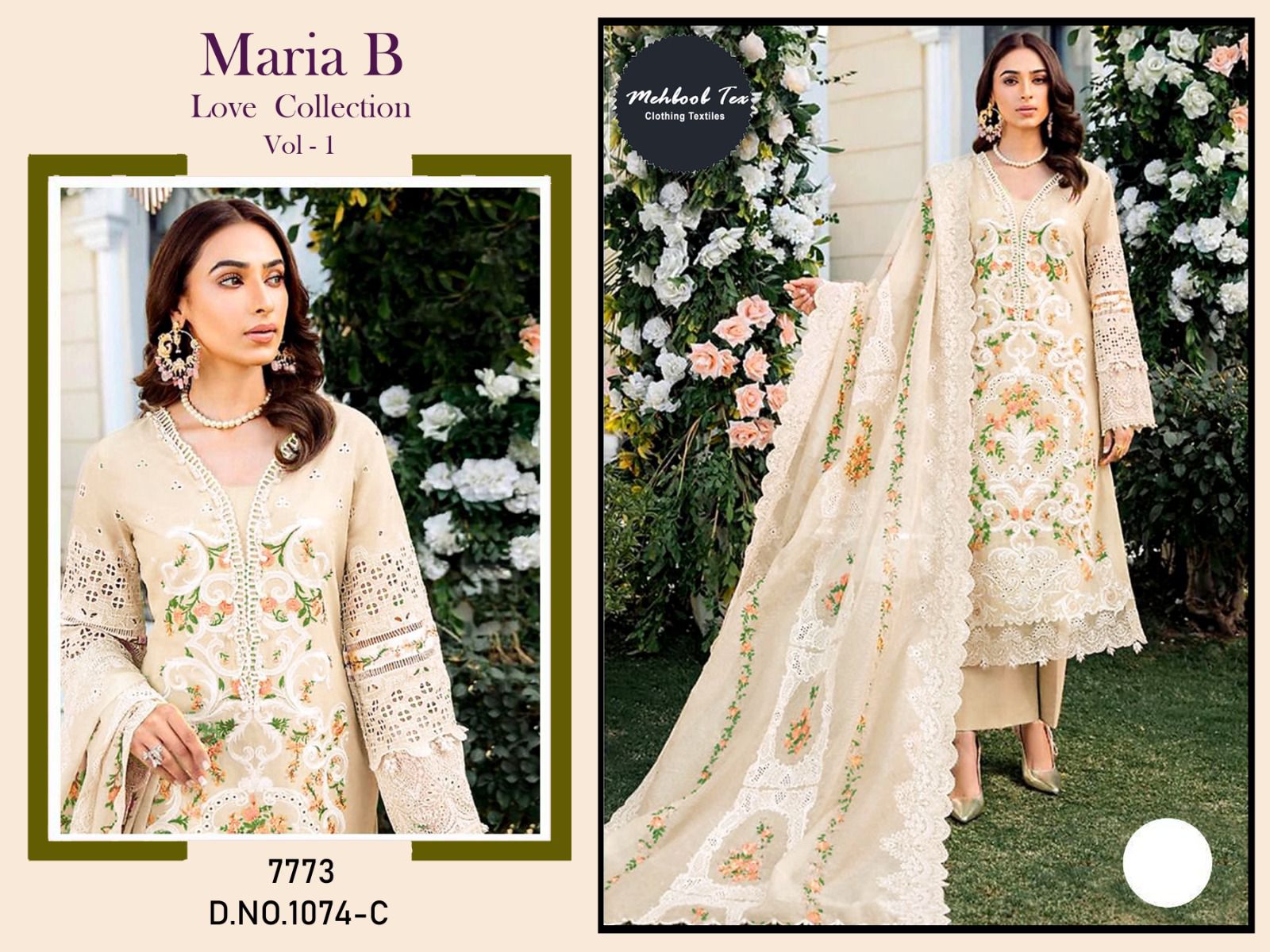 MEHBOOB TEX 1074 A TO E MARIA B VOL 1 SUITS