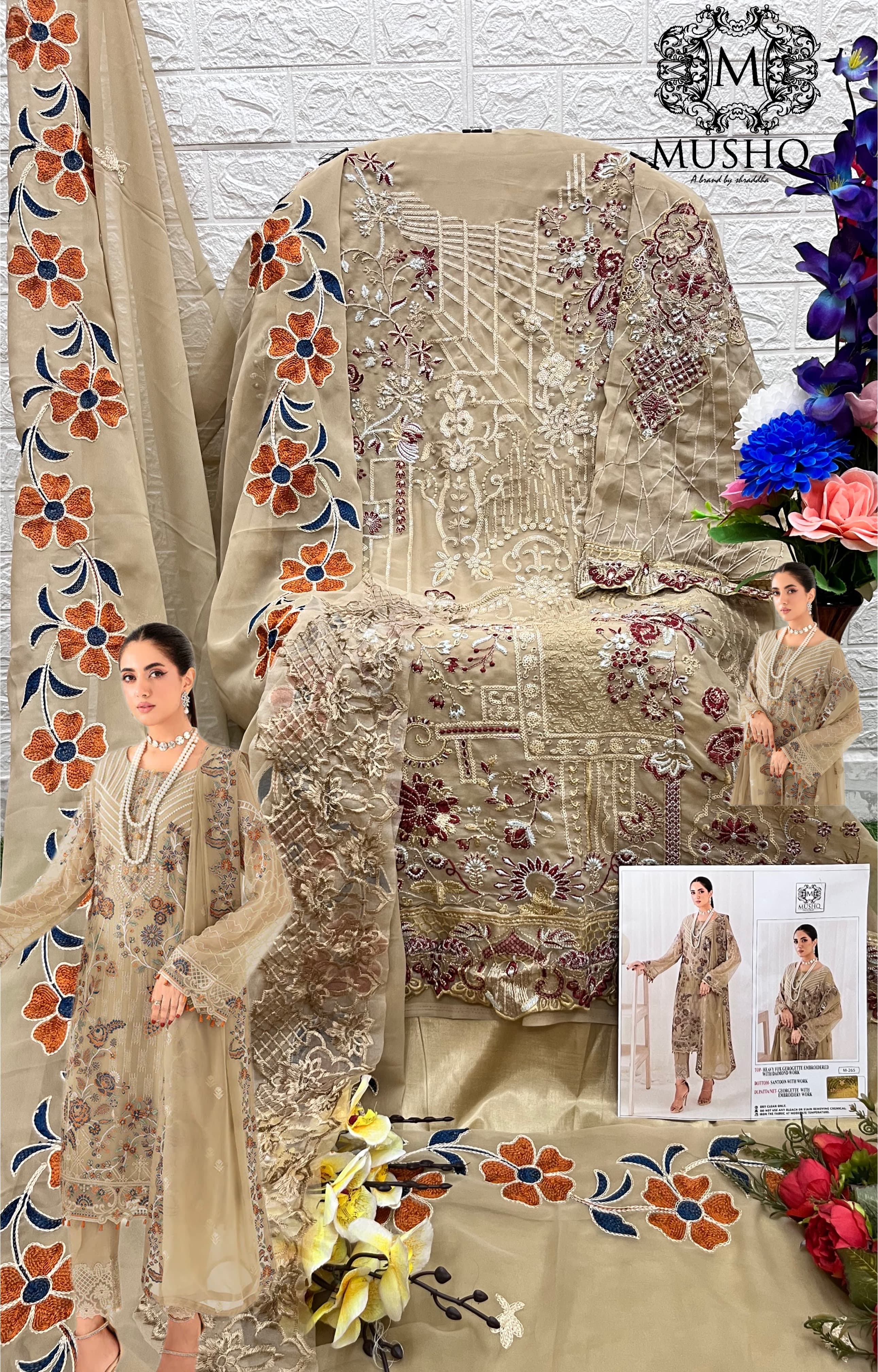 MUSHQ M 265 PAKISTANI SUITS MANUFACTURER