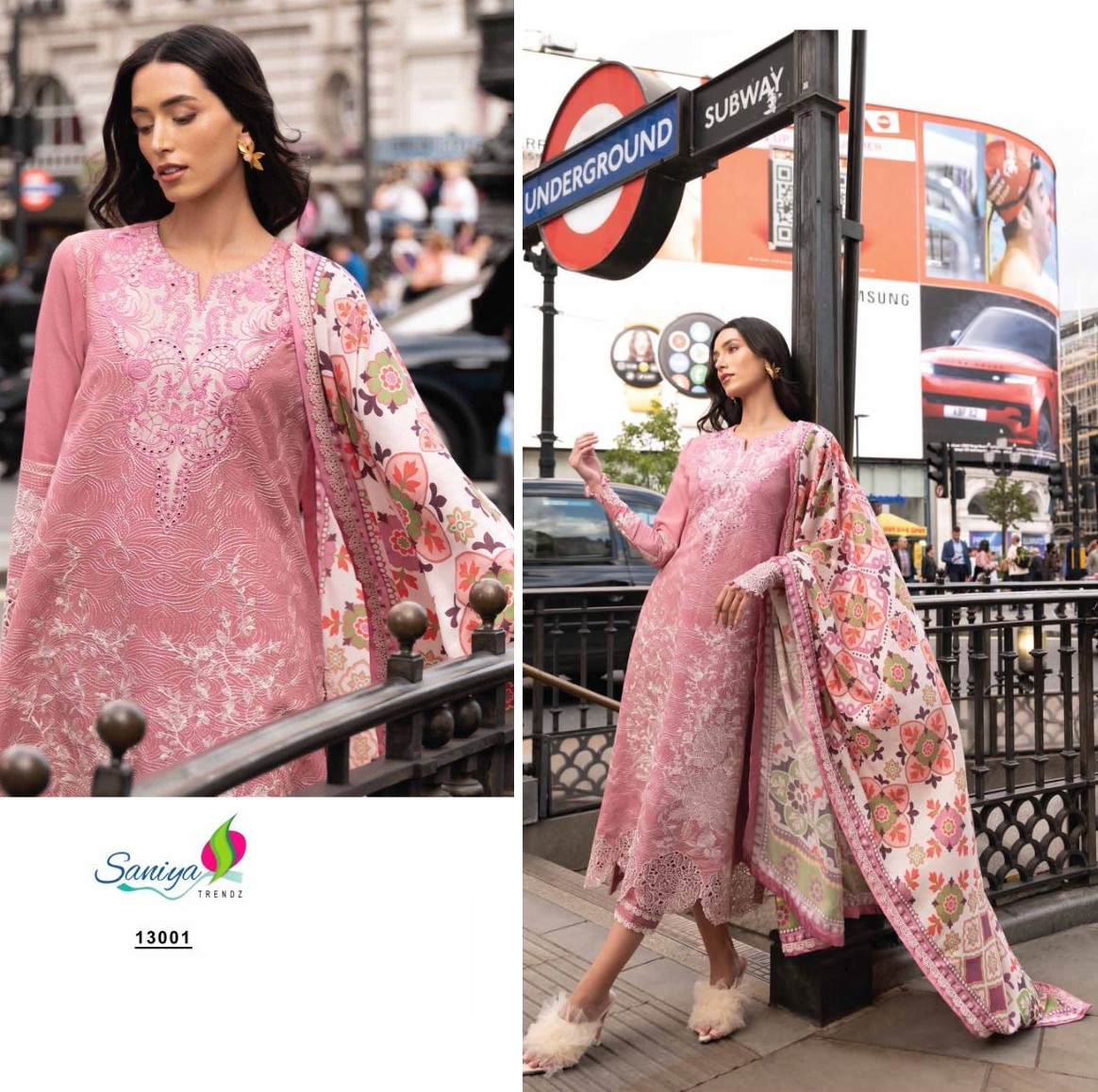 SANIYA TRENDZ 13001 PAKISTANI SUITS WHOLESALE