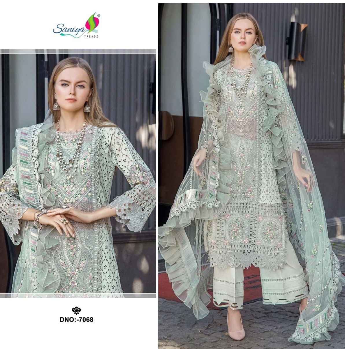 SANIYA TRENDZ 7068 PAKISTANI SUITS IN INDIA