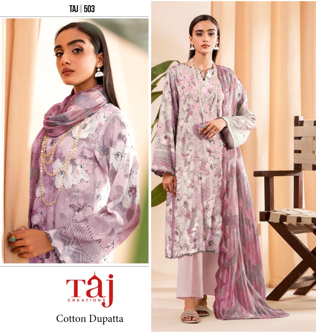 TAJ CREATIONS 503 COTTON PAKISTANI SUITS