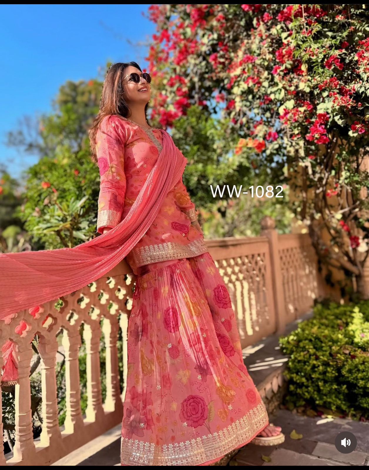 WOMEN WASTRA WW 1082 DESIGNER TOP SHARARA