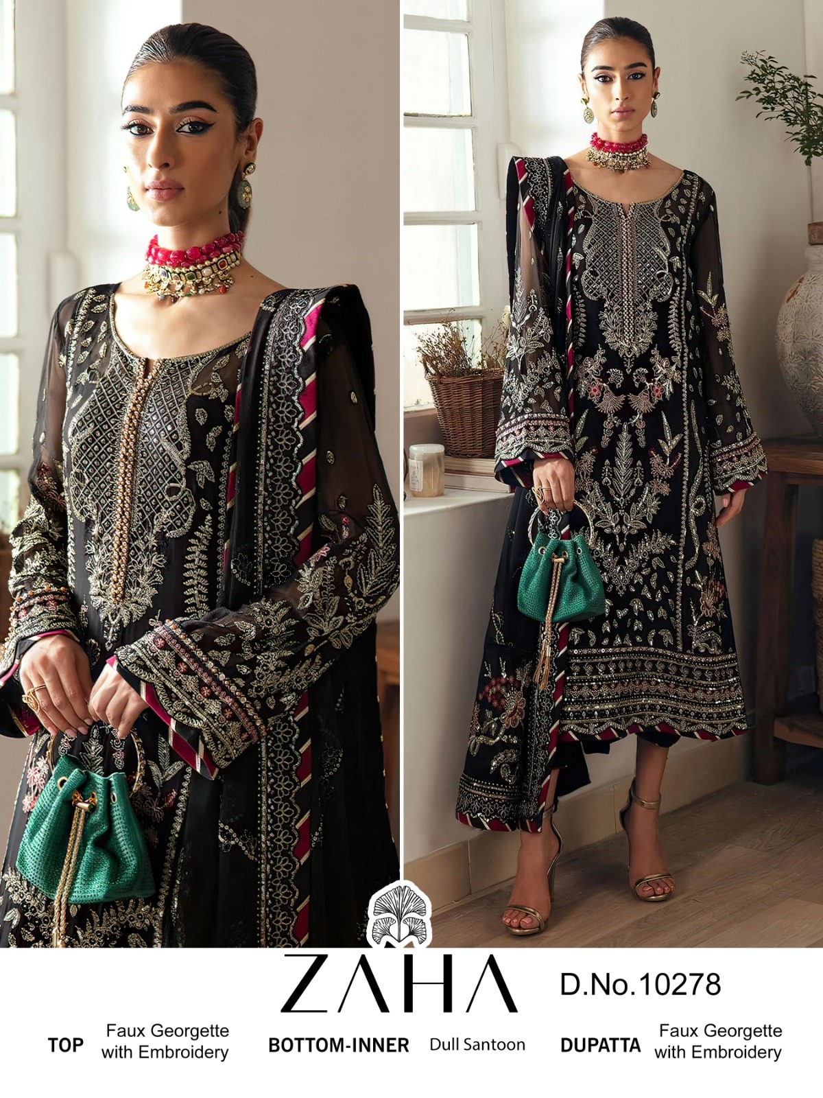 ZAHA 10278 PAKISTANI SALWAR SUITS WHOLESALE