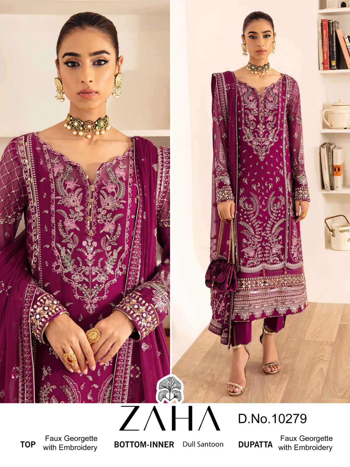 ZAHA 10279 PAKISTANI SALWAR SUITS WHOLESALE