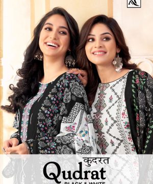 ALOK SUIT QUDRAT BLACK AND WHITE COTTON SALWAR SUIT SUPPLIER IN SURAT