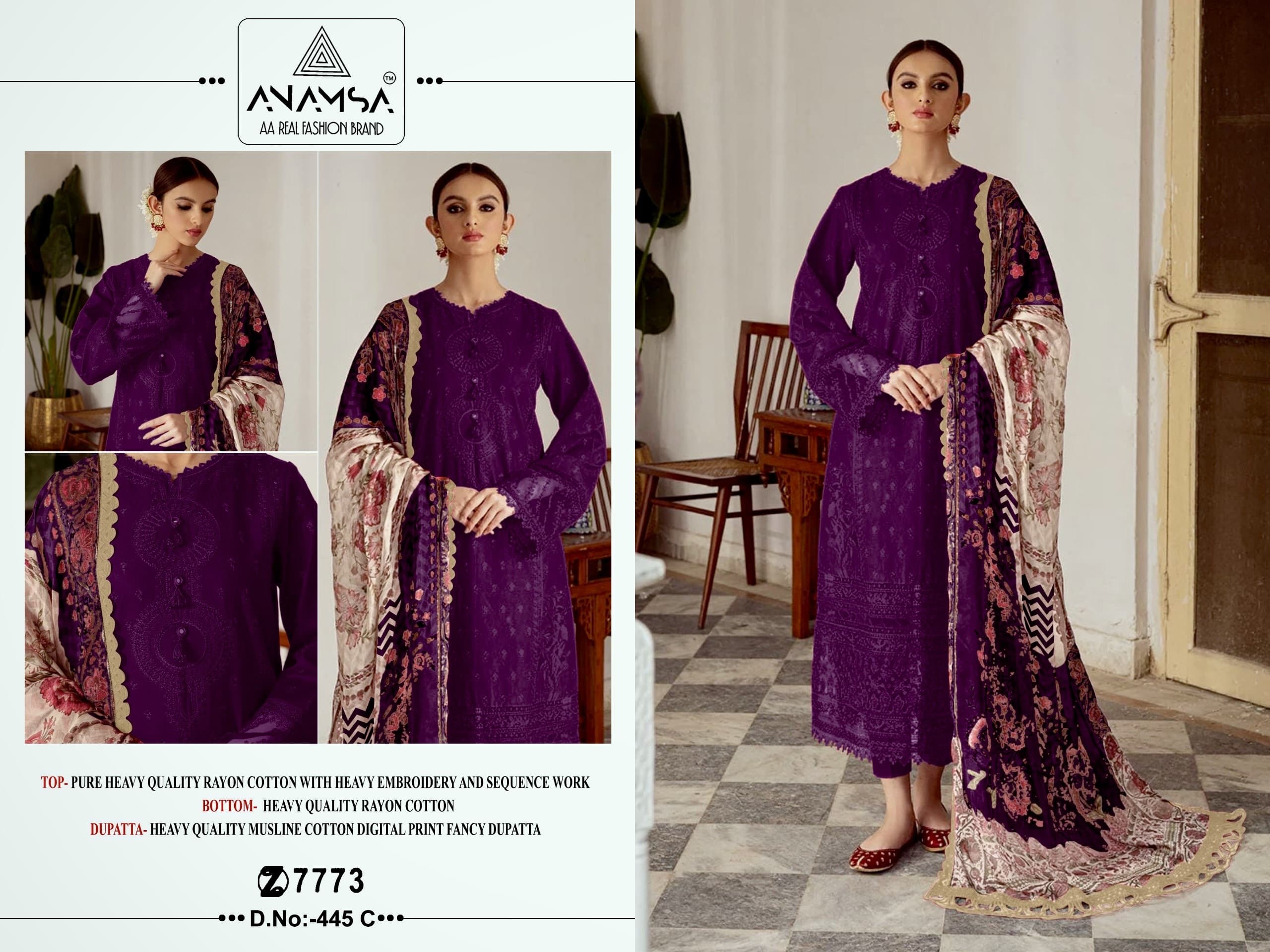 ANAMSA 445 A B C D SALWAR SUITS WHOLESALE