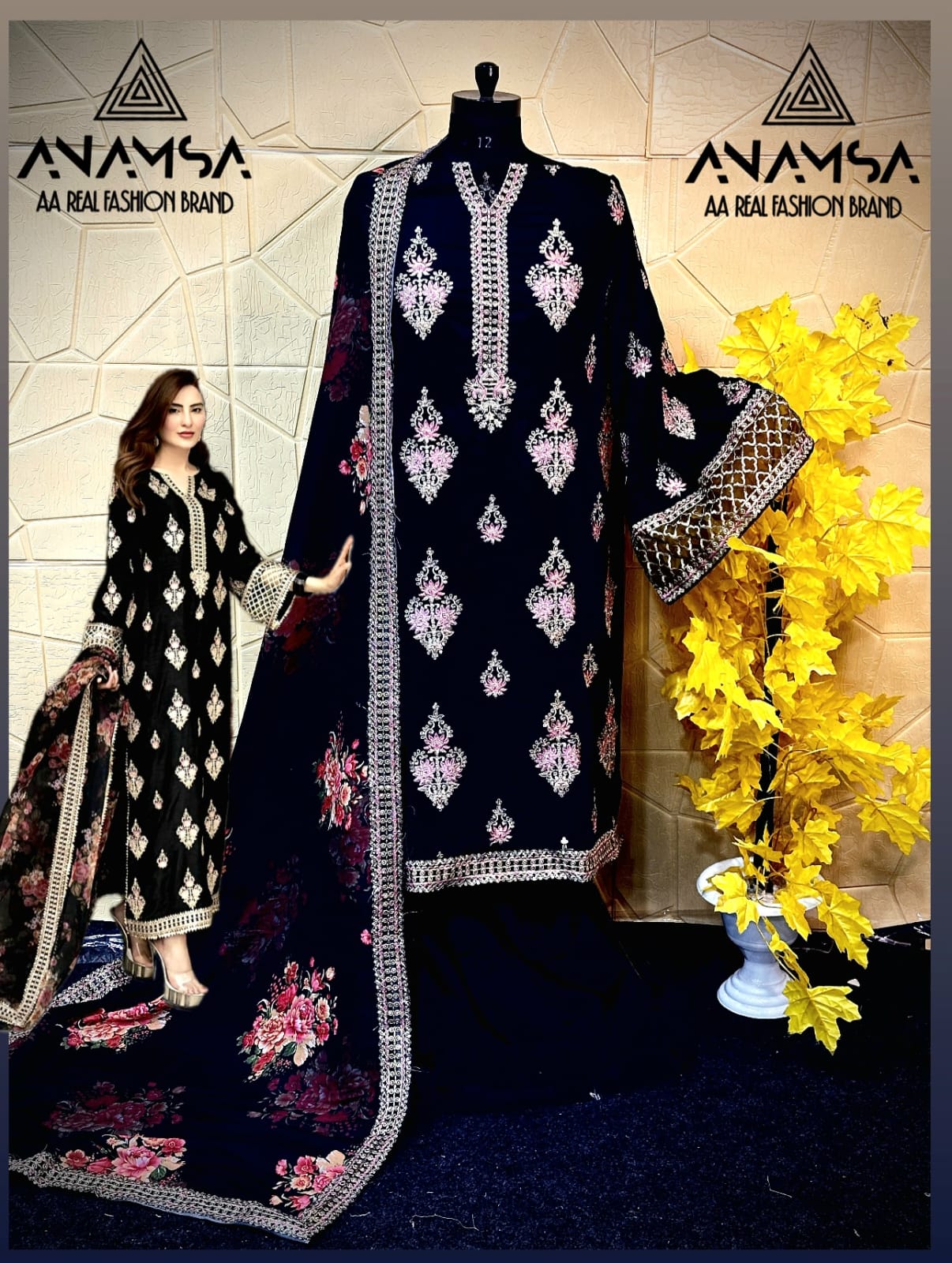 ANAMSA 449 PAKISTANI SALWAR SUITS WHOLESALE