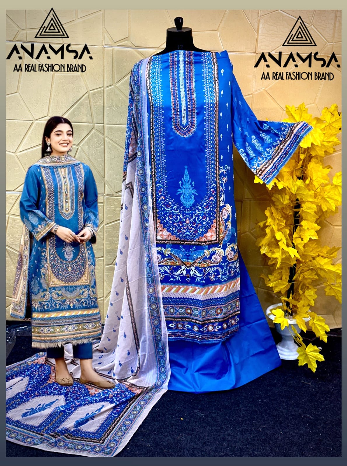 ANAMSA 456 PAKISTANI COTTON SALWAR SUITS