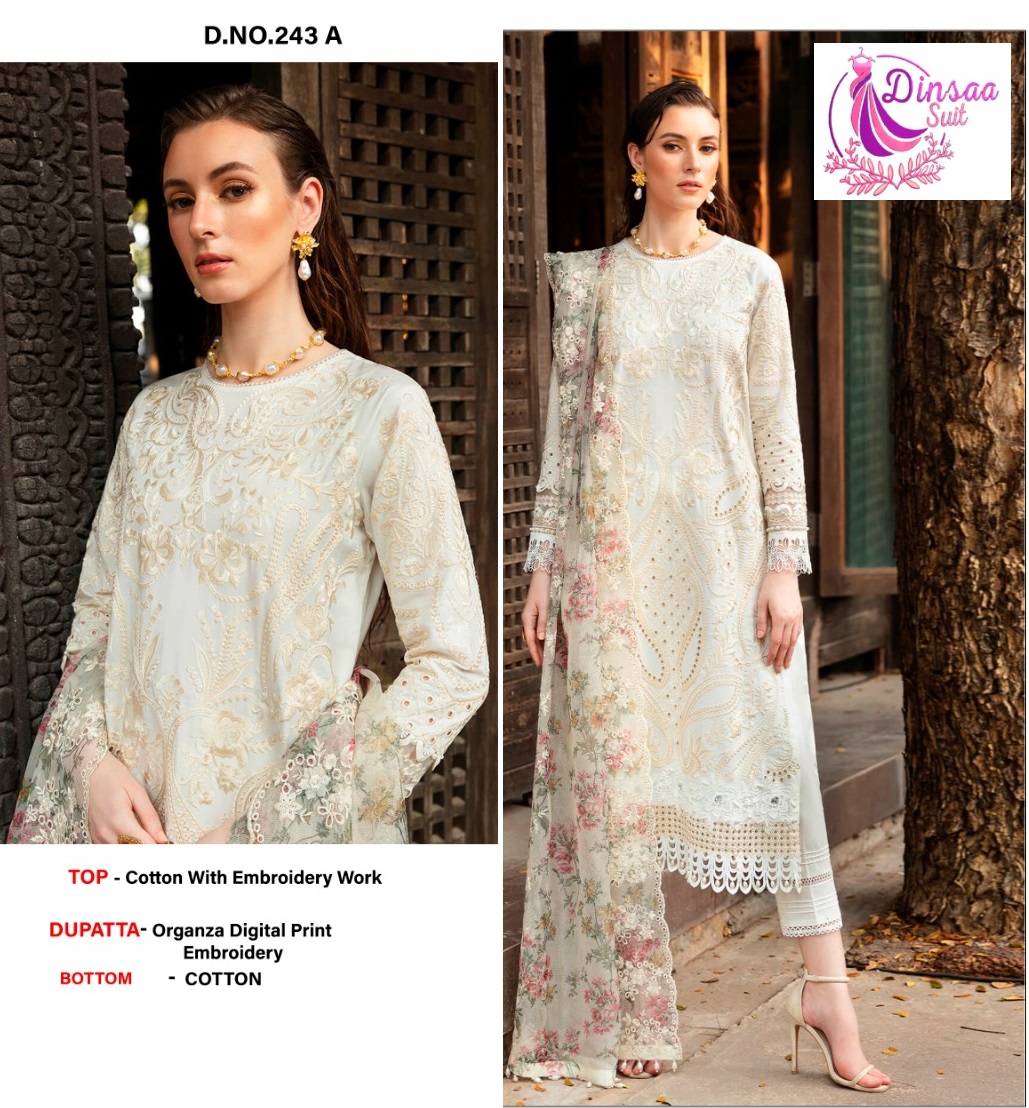 DINSAA SUIT 243 A PAKISTANI SUITS WHOLESALE