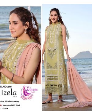 DINSAA SUIT 245 IZELA VOL 1 COTTON SALWAR SUITS