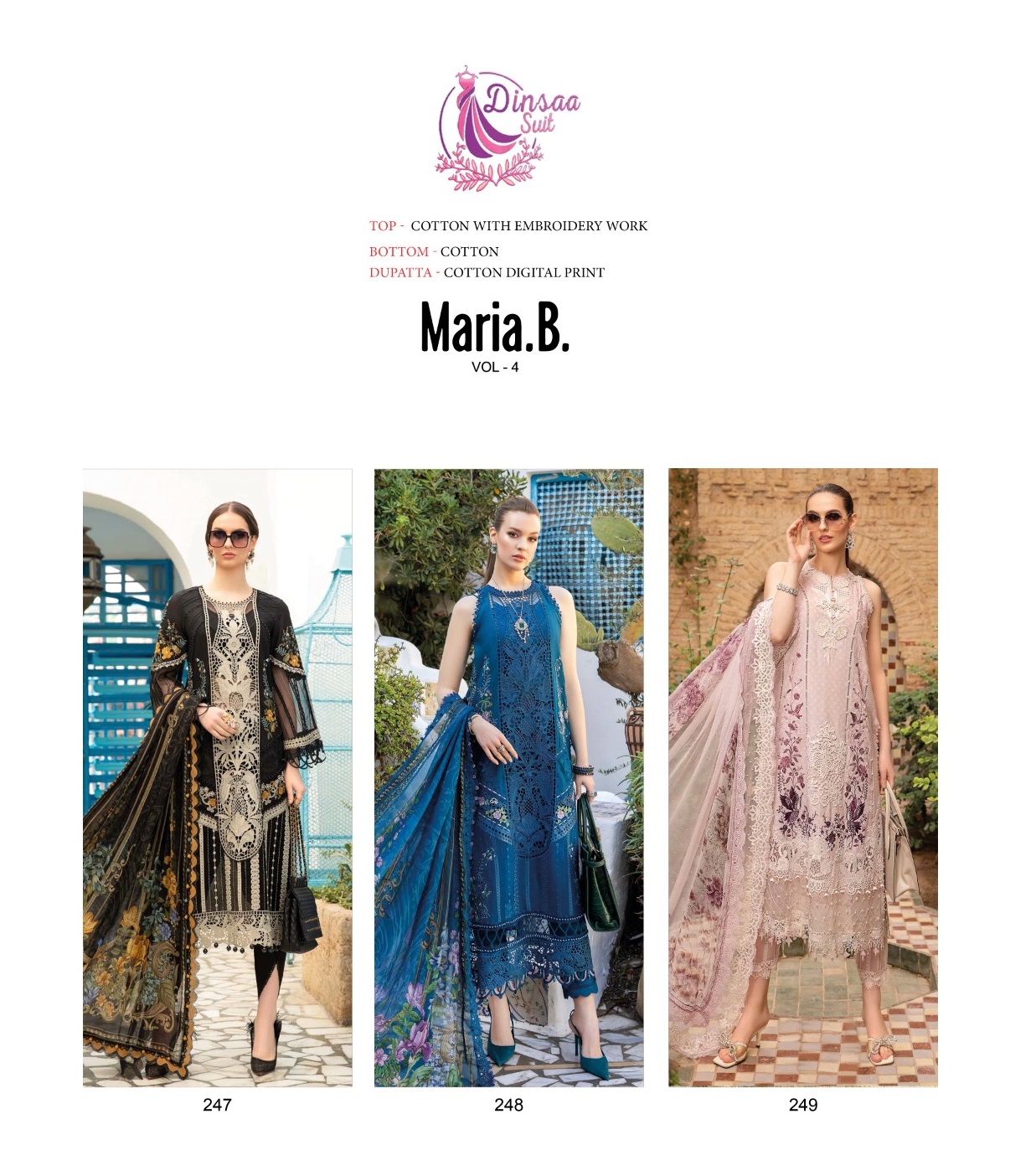 DINSAA SUIT 247 248 249 MARIA B VOL 4 SUITS