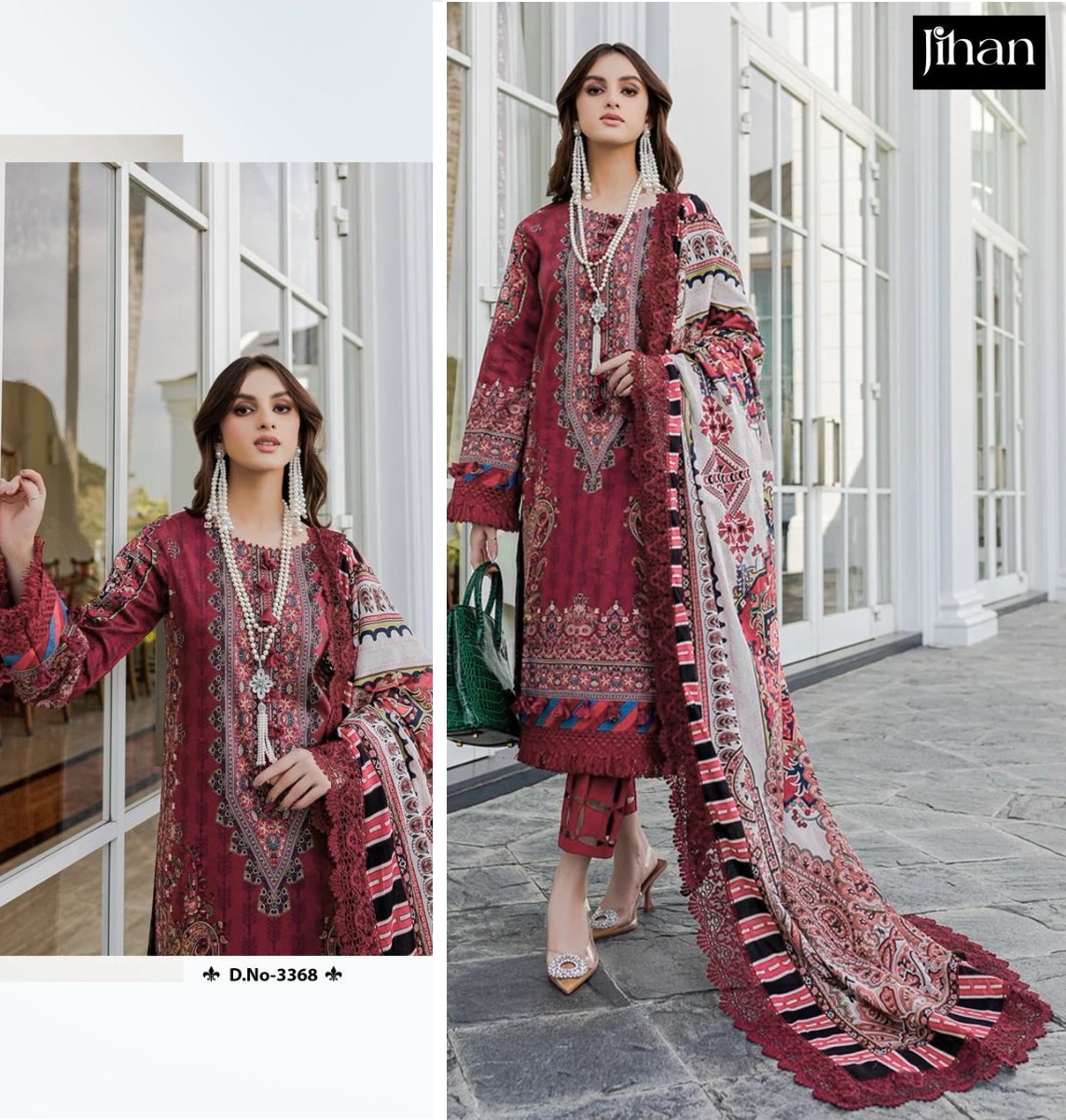 JIHAN 3368 PAKISTANI SUITS WHOLESALE IN INDIA