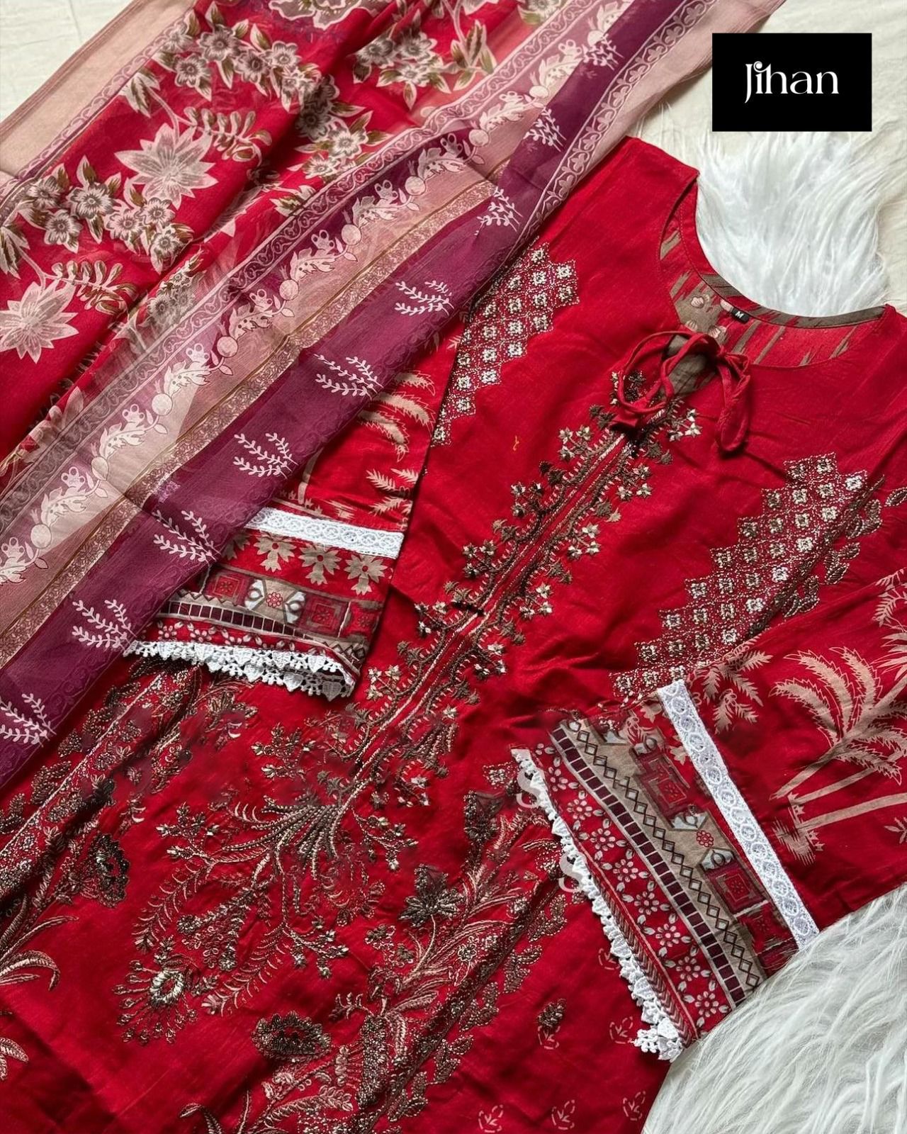 JIHAN 3374 A PAKISTANI COTTON SALWAR SUITS