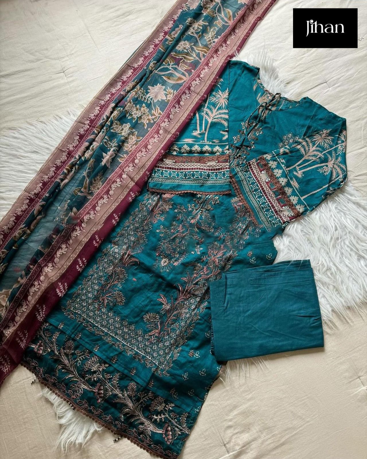 JIHAN 3374 B PAKISTANI COTTON SALWAR SUITS