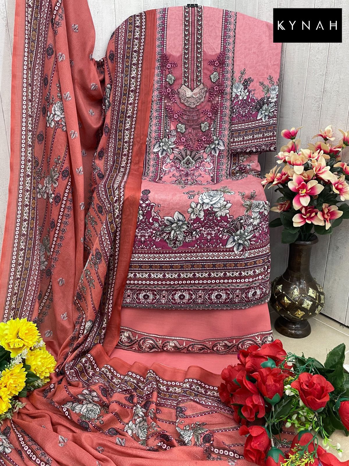 KYNAH 2167 A PAKISTANI COTTON SUITS WHOLESALE