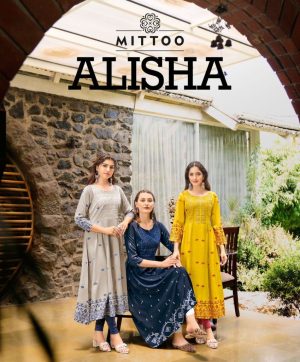 MITTOO ALISHA RAYON EMBROIDERY KURTI CATALOGUE DISTRIBUTOR IN SURAT