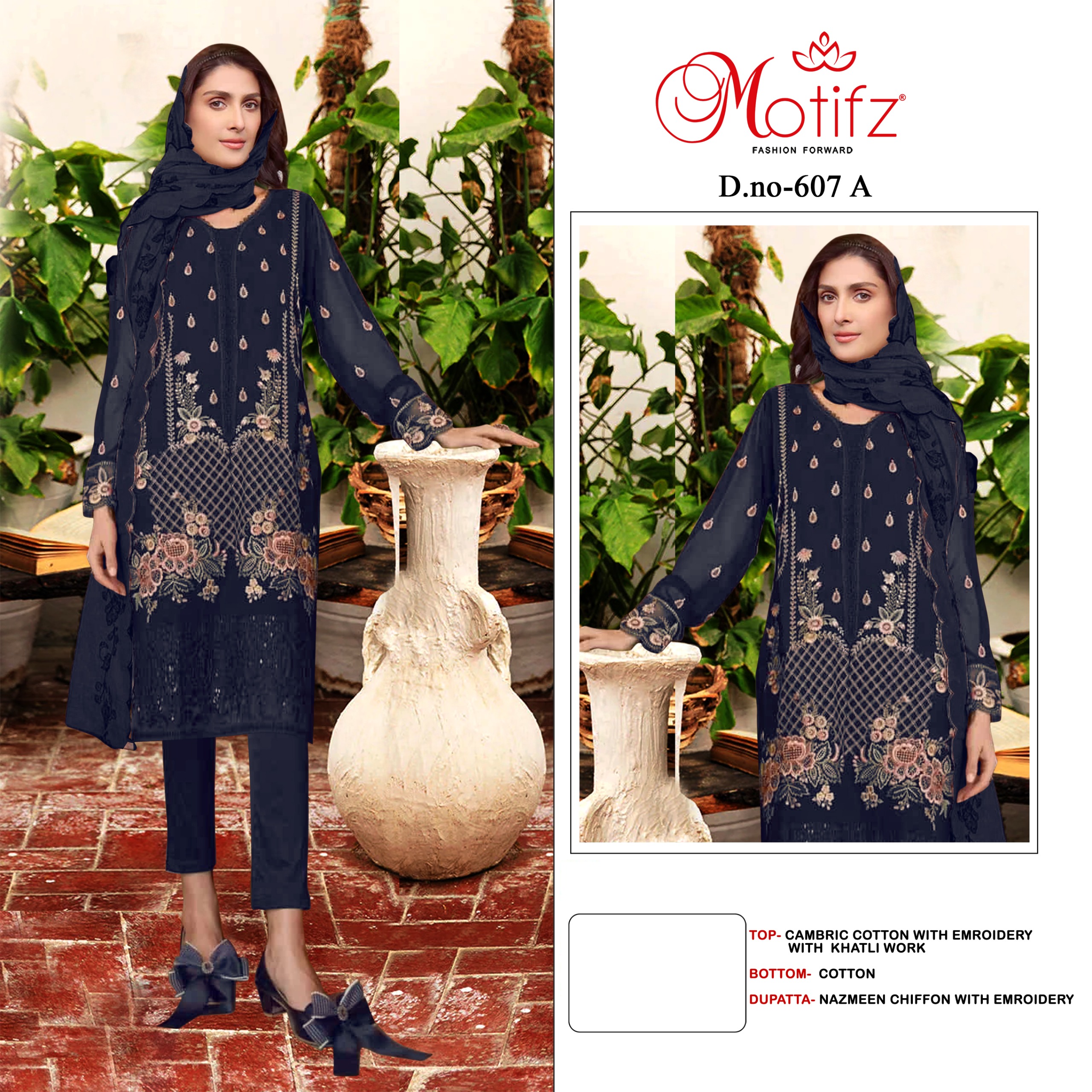 MOTIFZ 607 A B C PAKISTANI SUITS IN INDIA