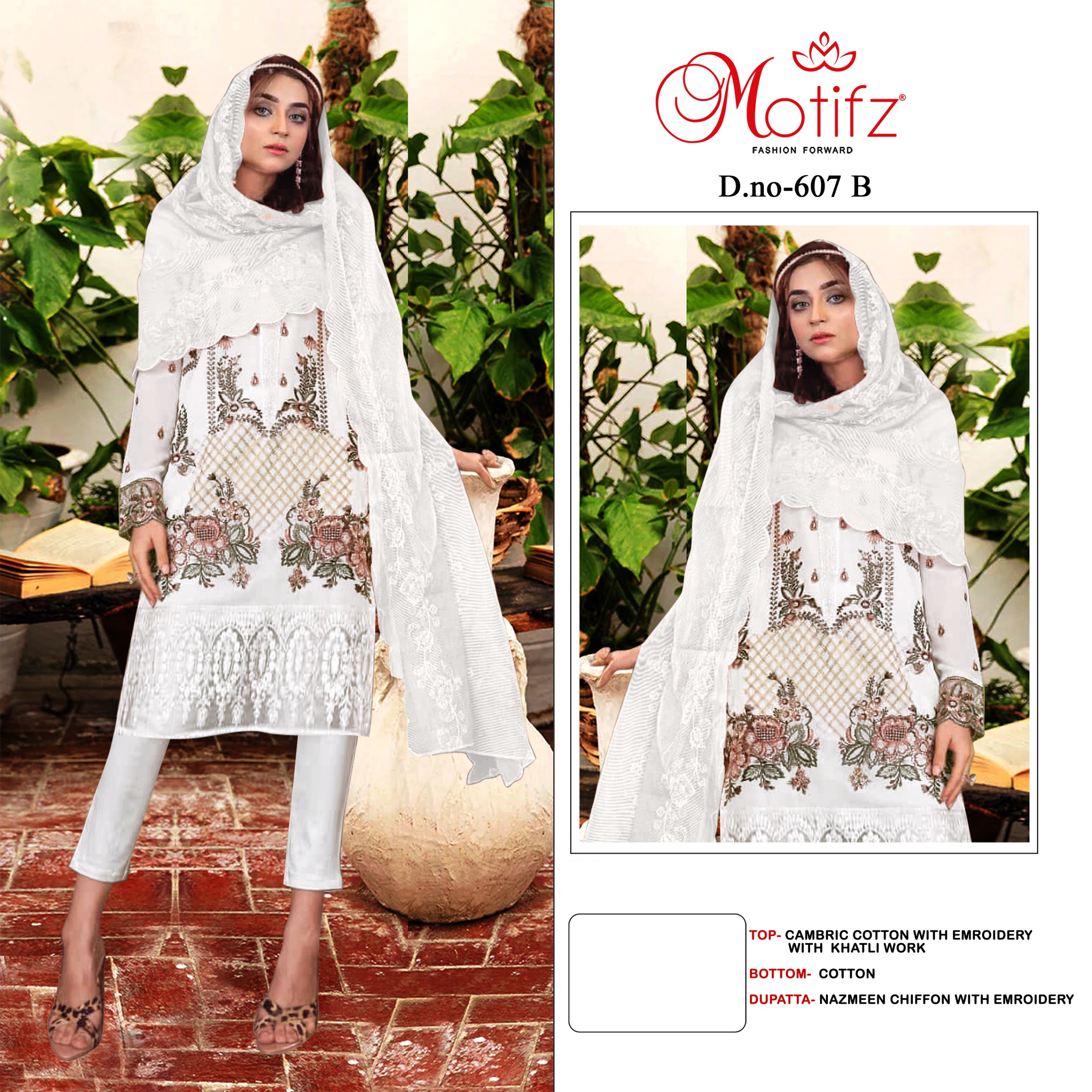 MOTIFZ 607 A B C PAKISTANI SUITS IN INDIA