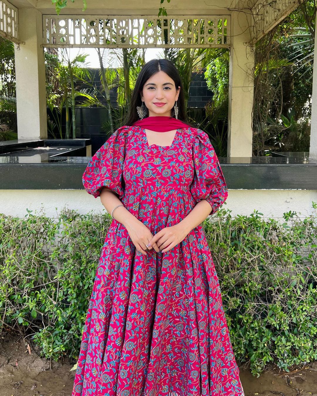 MURTI TRENDS COTTON MUGAL PRINTED ANARKALI GOWN