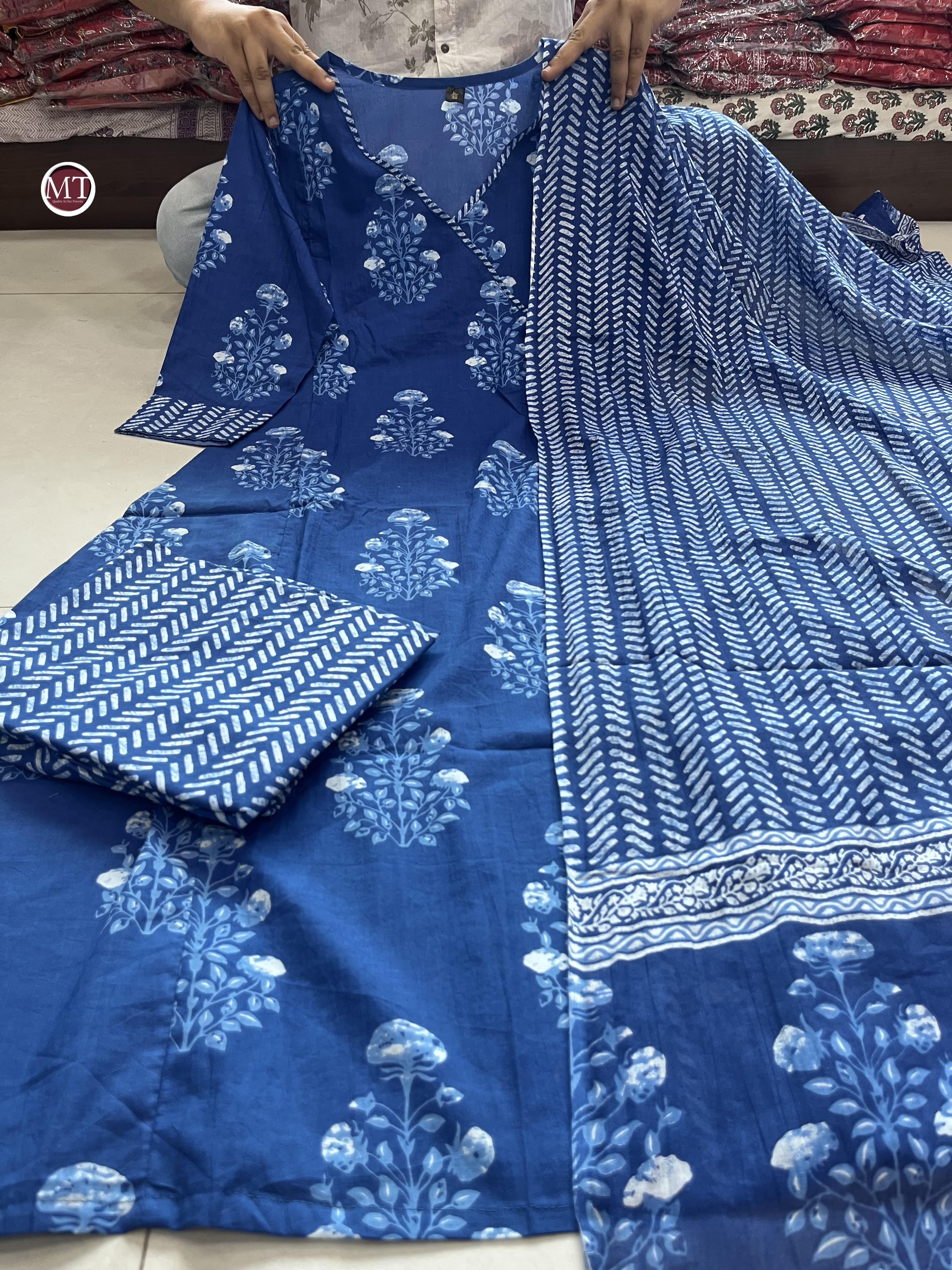 MURTI TRENDS PREMIUM ROYAL BLUE PLAZZO SUITS