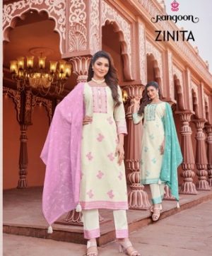 RANGOON ZINITA COTTON HANDWORK READYMADE KURTI CATALOGUE WHOLESALER IN SURAT