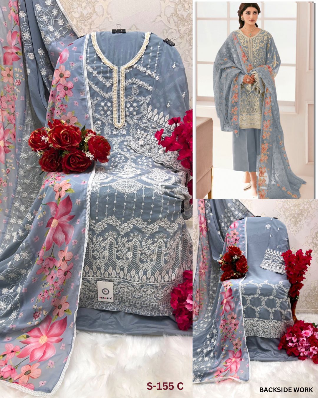 SHANAYA FASHION S 155 C ROSE PREMIUM SALWAR SUITS