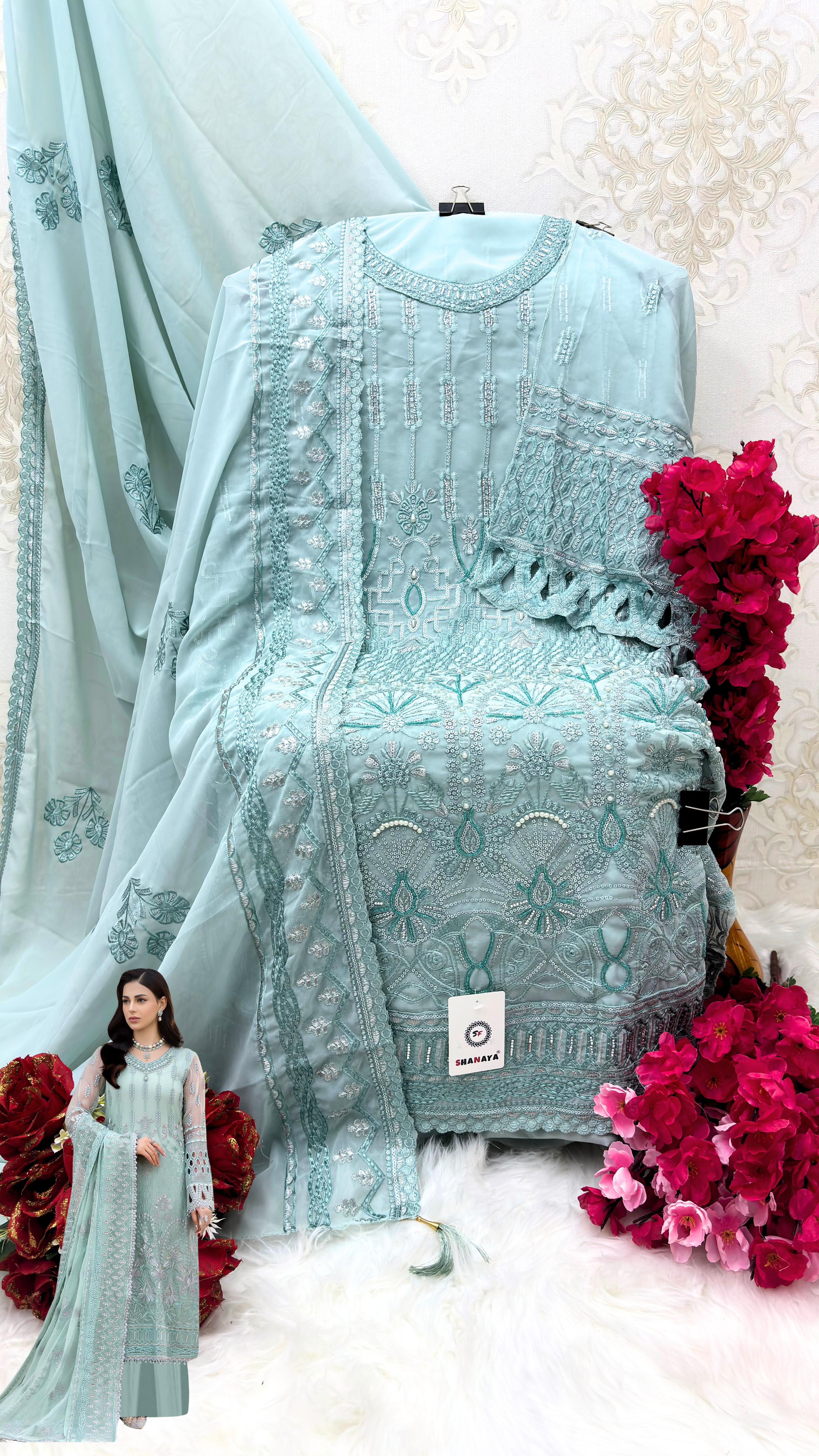 SHANAYA FASHION S 173 ROSE HAND CRAFT SALWAR SUITS